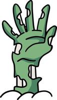 Zombie Hand Halloween Cartoon Colored Clipart vector