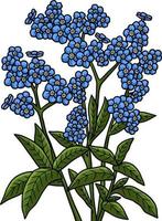 Forget Me Not Flower Cartoon Colored Clipart vector