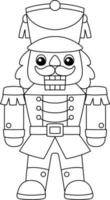 Christmas Nutcracker Isolated Coloring Page vector