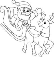 Christmas Santa Sleigh And Reindeer Isolated vector