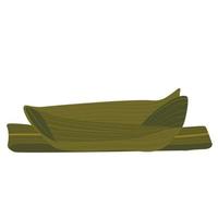 A boat made of bamboo leaf. Childhood. Childhood. Vector stock illustration. Chinese traditional Dragon Boat Festival. Duanwu Festival. Vector stock illustration. Isolated on a white background.