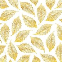 metallic tossed gold leaf pattern vector