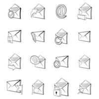 Mail icons set vector outline