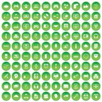 100 programmer icons set green circle vector
