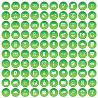 100 programmer icons set green circle vector