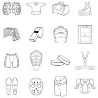 Hockey Icons set vector outline