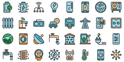 Smart consumption icons set vector flat