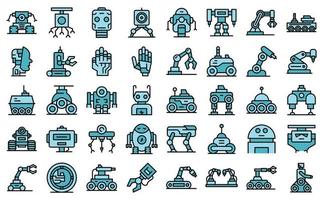 iconos de robótica establecer vector plano