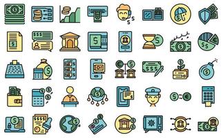 Banking transactions icons set vector flat