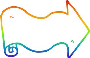 rainbow gradient line drawing cartoon arrow vector