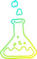 cold gradient line drawing cartoon science experiment vector