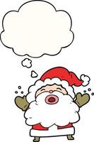 cartoon santa claus shouting and thought bubble vector