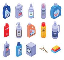 Softener icons set, isometric style vector