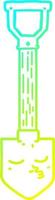 cold gradient line drawing cartoon shovel vector