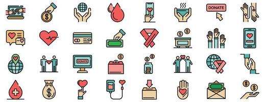 Donations icons vector flat