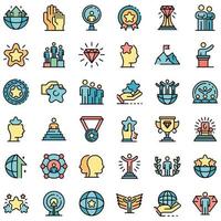 Excellence icons set vector flat