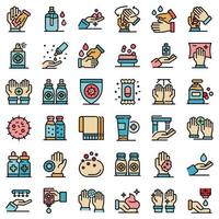 Antiseptic icons set vector flat