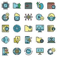 Operating system icons set vector flat