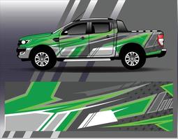 Calcomanía de camión vectorial y furgoneta de carga con diseño de envoltura de coche. Diseños de fondo de carreras de rayas abstractas gráficas para aventuras de carreras de rally de vehículos y librea de carreras de autos vector