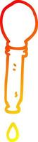 warm gradient line drawing cartoon dripping pipette vector