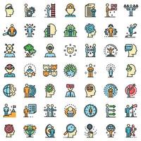 Life skills icons set vector flat