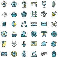 Biophysics icons set vector flat