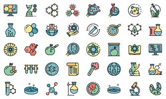 Bioengineer icons set vector flat