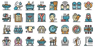 Masseur icons set vector flat