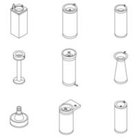 Drinking fountain icons set vector outine