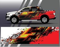 Car wrap design vector  truck and cargo van decal. Graphic abstract stripe racing background designs for vehicle  rally  race  adventure and car racing livery