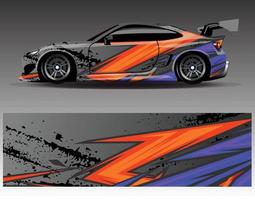 Car decal graphic vector  wrap vinyl sticker. Graphic abstract stripe designs for Racing vehicles