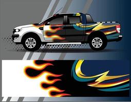 Car wrap design vector  truck and cargo van decal. Graphic abstract stripe racing background designs for vehicle  rally  race  adventure and car racing livery