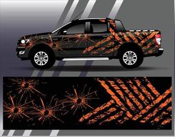 Car wrap design vector  truck and cargo van decal. Graphic abstract stripe racing background designs for vehicle  rally  race  adventure and car racing livery