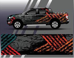 Car wrap design vector  truck and cargo van decal. Graphic abstract stripe racing background designs for vehicle  rally  race  adventure and car racing livery