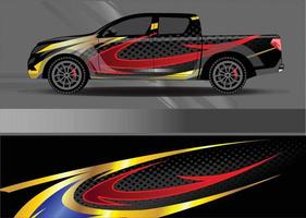 Racing car wrap design vector for vehicle vinyl sticker and automotive decal livery