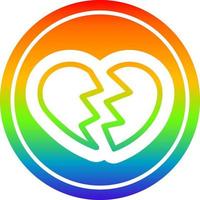 broken heart in rainbow spectrum vector
