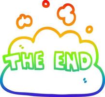 rainbow gradient line drawing cartoon the end font vector