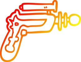 warm gradient line drawing cartoon ray gun vector