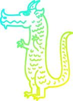 cold gradient line drawing cartoon dragon vector