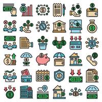 Subsidy icons set vector flat