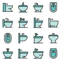 Bidet icons set vector flat