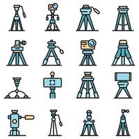 Tripod icons set vector flat