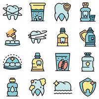 Tooth rinse icons set vector flat