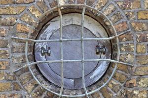 Old brick wall. Texture of old weathered brick wall panoramic background photo