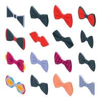 Bowtie icons set, isometric style vector