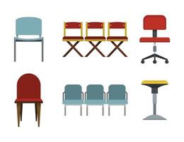 conjunto de iconos de silla, tipo plano