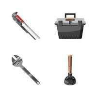 conjunto de iconos de herramientas de baño, estilo de dibujos animados vector