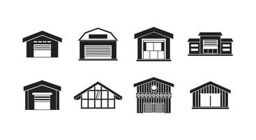conjunto de iconos de almacén, estilo simple vector