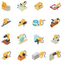 Repair house icons set, isometric style vector