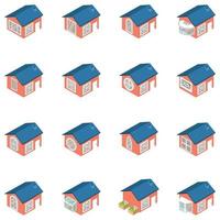 Window icons set, isometric style vector